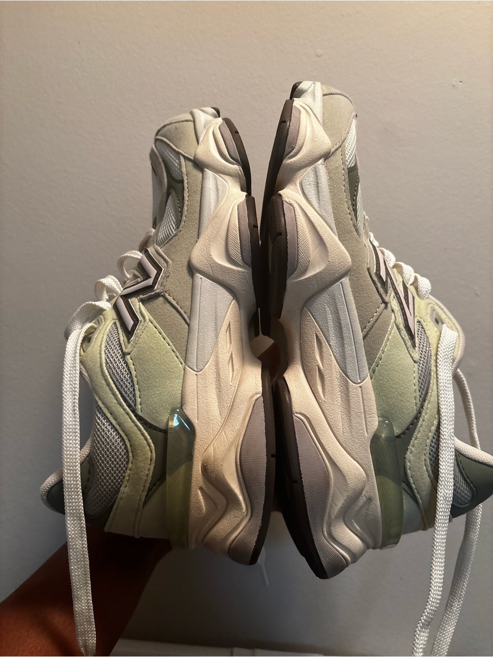 New Balance 9060 Sea Salt Sage Sneakers - Picture 3 of 6